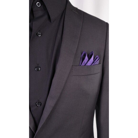 Topman Solid Gray 1 Button Sport Coat Jacket Blazer Sz 40 Poly SLIM Single vent - Picture 4 of 12